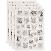 SUPERDANT 4 Pezzi Trasferimenti Sottosmalto Per Ceramica Con Avatar Gattino Realistico Cute Decorazioni Adesivi Carta Decalcomania Porcellana Smaltata per Piastre in Vaso 52x37cm