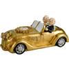 Kremers Schatzkiste Salvadanaio XXL Nozze 50 anni Coppia d'oro in auto d'epoca 21 cm - Salvadanaio in poliresina dipinto a mano - Regalo in denaro per le nozze d'oro Decorazione per anniversario