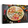 ARTTOR Stampe da Parete Moderne 100x70 cm Quadro su Tela Cucina - 4118 | Pizza Formaggio Pomodoro Quadro Decorativo 1 pezzo Soggiorno Camera da Letto Arte da Parete Decorazione da Parete ARTTOR