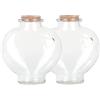 Magic Season Bottiglie decorative in vetro con tappo in sughero, 355 ml, a forma di cuore, 2 pezzi