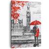 ARTTOR Moderno Quadro su Tela 50x70 cm Verticale Architettura Bianco e Nero - 3153 | Londra Grande Quadro Decorativo Piccolo Soggiorno Camera da Letto Decorazione da Parete Arte da Parete ARTTOR