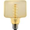 Suprema, Lampadina Led Decorativa Cubo, Filo di Luce Interno, Finitura Ambrata Vintage, Attacco E27, Tensione 220-240V, Luce Calda 1800K, Potenza 4W, 95x128mm, Dimmerabile (Ambrata)
