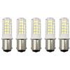 ANTYX Ba15d LED Dimmerabile 64LEDs 2835 5W 350lm Contatto Doppio Base a Baionetta 40W Alogeno Equivalente AC 110V 120V 130V Lampadina LED 5-Pack Colore Bianco Freddo