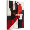 Feeby Stampe Da Parete - Quadri Soggiorno - Astrattismo geometrico rosso grigio - 40x60 cm - Decorazioni Camera Da Letto