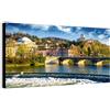 Wallazz Quadro su Tela Piemonte - Quadri Moderni Soggiorno - Torino, Novara, Alessandria, Asti, Cuneo, Alba, Stresa - Stampa su Tela Canvas HD - Quadro Moderno Soggiorno 70x140 cm