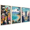 ag.art deco Set di 3 Quadri Moderni 21x30cm Senza Cornice Legno MDF Robusto | Viaggio in Asia, Decorazione da Parete, per Soggiorno e Camera da Letto, Design Moderno, Vetro Protettivo, Cornice Resistente