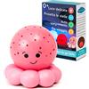 Cloud B Twinkles To Go | Lampada Notturna Portatile per Bambini | Proiettore Stelle & Pesciolini a Bolle | 3 Colori Rilassanti & Cambio Colori | Spegnimento 23-45 Min | Octo Baby Pink