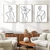 LXTOPN Quadri da parete moderni, set di immagini astratte minimaliste in linea, set di 3 poster da parete per camera da letto e soggiorno, senza cornice (nero e bianco, 40x60 cm)
