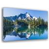 Printerland Quadri Moderni PAESAGGIO MONTAGNA Montano Lago Quadro moderno da Parete XXL grande Stampa su tela Canvas Decorazione Murale muro Soggiorno Arredo Camera da letto Cucina (50x70 cm, 4)