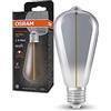 OSRAM Lampada LED Vintage 1906 Classic Edison FIL, E27, fumé, 2.2W, 60lm, 1800K, luce bianca molto calda, filamento magnetico, basso consumo energetico, lunga durata