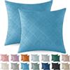 Ystyle Copricuscini di Natale 45x45 2 Pezzi, Divano Cuscini Arredo Fodere in Velluto Camera da Letto, Arredamento Casa Federe Moderni Morbido Resistente con la Cerniera Invisibile, Blu