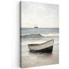 MuchoWow© Quadro Moderno Soggiorno Decorazioni Da Parete Quadri Su Tela Da | 60x90 cm - Salotto Grandi Foto Con Cornice Stampe Su Tela Camera Da Letto Barca A Remi - Mare - Orizzonte