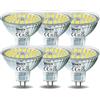 WSMCN GU5.3 MR16 LED Lampadine Luce Bianca Fredda 6000K 6W equivalente a 50W alogena, 485LM Lampadina, AC/DC 12V Non-Dimmerabile, angolo del fascio di 120°, Faretto senza sfarfallio, confezione da 6
