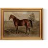 ARPEOTCY Quadro di Cavalli su Tela, Immagine di Cavallo con Cornice Dorata, Piccolo Cavallo Vintage da Parete 40x30 cm, Decorazione Murale Rustica in Stile Country per Soggiorno Camera da Letto