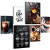 Novart Quadros Caffè - Nessuna Cornice Necessaria - Collage Moderno Coffee Bar - Cucina Sala Da Pranzo - N027763a