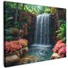 MuchoWow© Quadri Moderni Soggiorno su Tela Quadro Canvas Foto Dipinti | 70x50 cm - Camera da Letto Decorazioni Pareti Cascata - Giungla - Piante - Acqua - Natura