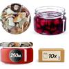 KADAX Set di 10 vasetti per marmellata in vetro 250ml Ø82 - tappo a vite ermetico, per marmellate, miele, confetture e bomboniere