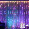 DazSpirit 3Mx3M 300 Tenda luminosa a LED, catena di luci USB decorative con 8 modalità di luce Telecomando e timer, impermeabile per la festa di nozze Camera da letto di Natale (Colorato)