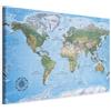 murando - Quadro Moderno per Soggiorno, Mappamondo, 120x80 cm | Chiodi Inclusi, 1 Pezzo, Pannelli Decorativi per Pareti, Decorazione da Parete, Resistenti Allo Sbiadimento