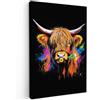 MuchoWow© Quadro Moderno Soggiorno Decorazioni Da Parete Quadri Su Tela Da | 80x120 cm - Salotto Grandi Foto Con Cornice Stampe Su Tela Camera Da Letto Highland scozzese - Graffiti - Fiore - Animali