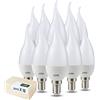 DYA - SET DI 10 LAMPADINE LED E14 COLPO DI VENTO - E14-6W EQUIVALENTI A 50W DELLA LAMPADINA TRADIZIONALE - LUCE FREDDA 6000K - 500 LUMEN