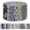 AOOSA 40 Rotoli di Strisce di Tessuto, 6.35 x 112 cm, Nero | Strisce di Cotone Trapuntato, Rotoli Pretagliati con 20 Diverse Fantasie Floreali, per Cucire, Realizzare Coperte, Lavori