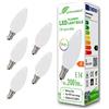 greenandco 5x Lampadina a filamento LED IRC 90+ smerigliata E14 2W (equivalente 20W) 200lm 2700K (bianco caldo) 360° 230V AC Vetro, forma de vela, nessun sfarfallio, non dimmerabile