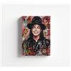 Generico Quadro su Tela Pop 'MICHAEL KING OF POP JACKSON' - Stampa XL 30x40 Minimalista Bianco/Nero con Accenti Azzurri - Arredo Murale Luxury Statement per Appartamento Moderno IDEA REGALO Adulto