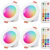iLC Faretti LED da Incasso 8W (equivalenti a 60W), Colorate RGBW RGB 5700K Sfera Luce Bianca freddo, Foro Ø68-85mm Dimerabile IP44 Colore Multicolore con Telecomando Interni per cartongesso (Pacco da 4)