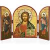 NKlaus Icona Gesù Cristo Trittico Legno 25x16cm Cristiano 13798 | Gesù Cristo Grande Altare da Viaggio 25x16cm Decorazione Cristiana