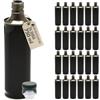 acquaverde | 24 Bottiglie in Latta 750 ml per Olio di Oliva, Contenitore Alimentare Verde, Design Squadrato, Incluso Tappo Prefilettato in Metallo con Salvagoccia