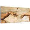Generico Michelangelo Buonarroti - La creazione di Adamo (dettaglio) - quadro stampa su tela con telaio in legno - 80x40 cm