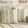 Ystyle Chenille Federe Cuscini Divano 50x50 2 Pezzi, Federa Cuscino Decorativa a Strisce con Texture Trapuntata Soffice, Boho Copricuscino Divano per Divano Soggiorno Camera, Kaki