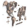 Giallobus - Planisfero in Legno - Mappa del Mondo 3D - Legno MDF - 120.5L x 70.5l cm - 02 - Natural Wood OVERLAY - Decorazione Parete - Legno MDF Multilivello - Soggiorno Ufficio Camera