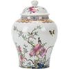 fanquare Barattoli di Zenzero Bianco con Coperchio Contenitore per il Tè in Porcellana Cinese Vaso Decorativo di Pesche di Compleanno Barattolo in Ceramica per Tè Caffè Zucchero
