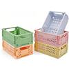 Generic Confezione da 5 piccoli cestini portaoggetti in plastica pastello, ceste pieghevoli per organizzare, mini contenitori salvaspazio per aula, cucina, ufficio, camera da letto