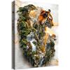 HALFLEMART Re della Foresta Tigre Quadri Moderni Quadro Moderno Stampa su Tela Con Cornice Poster Montagne della Tigre Foreste Pittura Quadri su tela Quadretti da Parete Soggiorno Camera da Letto 40x60cm