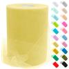 Uiopa Tulle Giallo Chiaro, 15cm x 91,4m Tulle Rotolo Tessuto Nastro Poliestere per Gonna Tutù, Decorazione per Matrimoni/Feste, Fiocco Regalo, Artigianato Fai-da-Te
