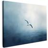 MuchoWow© Quadro Su Tela Grandi Dimensioni Quadri Moderni Soggiorno Stampa | 70x50 cm - Di Foto Decorazione Camera Letto Da Parete Con Cornice Dipinti Gabbiano - Bianco - Mare - Nebbioso