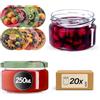KADAX Set di 20 barattoli in vetro 250ml Ø66 - tappo a vite ermetico, lavabili in lavastoviglie, per marmellate, miele, conserve e spezie