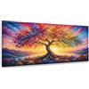 Wallazz Quadro su Tela Astratto - Quadri Moderni Soggiorno - Alberto della vita - Stampa su Tela - Decorazione camera da letto 50x150 cm