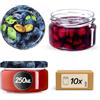 KADAX Set di 10 vasetti per marmellata in vetro 250ml Ø82 - tappo a vite ermetico, per marmellate, miele, confetture e bomboniere