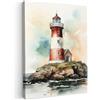 MuchoWow© Quadri Camera Da Letto Stampe Da Parete Quadro Su Tela Moderni | 30x40 cm - Decorazioni Murali Foto Quadretti Cucina Ingresso CasaFaro - Roccia - Bianco - Natura - Mare - Stile Marino