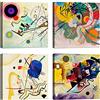 LuxHomeDecor Quadri kandinsky 4 pezzi 30x30 cm Stampa su Tela con Telaio in Legno Arredamento Arte Arredo