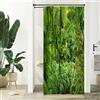 Xiaoterna Piante Tenda da doccia Primavera Paesaggio della giungla Tenda da bagno 3D Natura scenario foresta tropicale albero primavera paesaggio Tenda da doccia resistente alla muffa 90x180cm