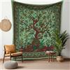 Craft Trade Verde Elefante Arazzo Telo da Parete Indiano Arazzi Appeso al Muro Boho Tapestry per Della Casa Soggiorno e Camera da Letto- 137 x 213 cm