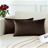 Generic Confezione da 2 federe decorative in velluto morbido a tinta unita, 40,6 x 61 cm, per cuscini lombari, divano, letto, decorazione domestica, marrone cioccolato