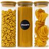 Deco haus® Barattoli Vetro per Spaghetti Set di 3x 1950ml [+ETICHETTE] | Barattoli con Coperchio - Contenitori in Vetro con Coperchio - Contenitori Pasta - 3x1950ml