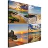 murando - Set di Quadri Moderni Soggiorno, Tramonto Tropicale Mare, 40x40 | (4 pz. 20x20 cm ognuno), Quadro Moderno, Murale Arte, Stampe da Parete, Resistenti Allo Sbiadimento, Produzione Europea