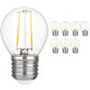 Chao Zan E27 Filamento Edison Lampadina 2W Filamento Lampadine G45 LED Lampadine Bianco freddo 6000K Filament LED 180LM AC220V-240V Non Dimmerabile Vetro Trasparente rotondo CRI>80 Decorativo sferico (8 pezzi)